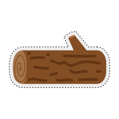 Ahşap gövde Sonbahar etiket simgesi Vektör illüstrasyonuName