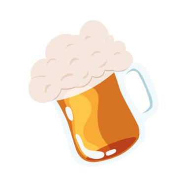 Köpük Vektör illüstrasyonlu bira bardağı