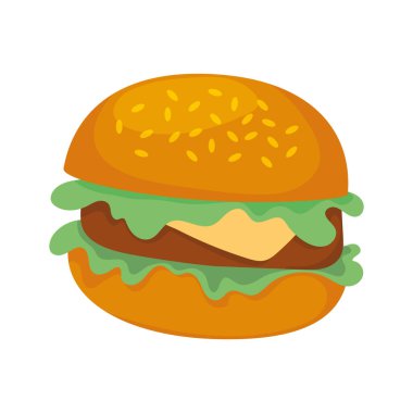Etburger Fast food ikonu Vektör illüstrasyonu