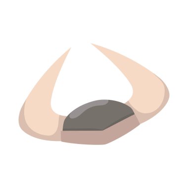 Viking miğferi Ortaçağ simgesi Vektör illüstrasyonu