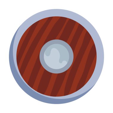 Ortaçağ Viking kalkan simgesi Vektör illüstrasyonu