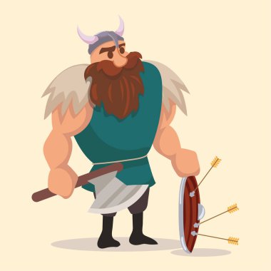 Viking çizgi film karakteri Vektör illüstrasyonu