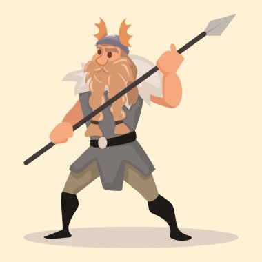 Viking çizgi film karakteri Vektör illüstrasyonu