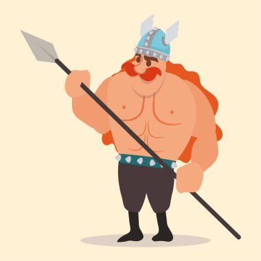 Viking çizgi film karakteri Vektör illüstrasyonu