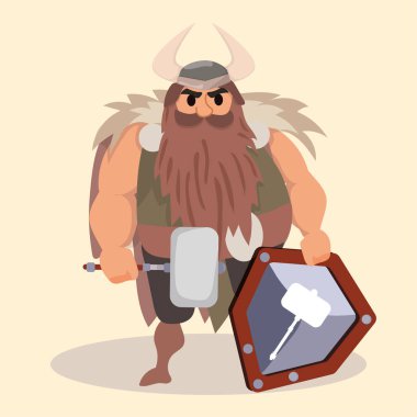 Viking çizgi film karakteri Vektör illüstrasyonu