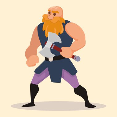 Viking çizgi film karakteri Vektör illüstrasyonu