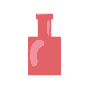 Basit ve şık bir düz dizayn Vektör illüstrasyonunda minimalist pembe dekoratif şişe