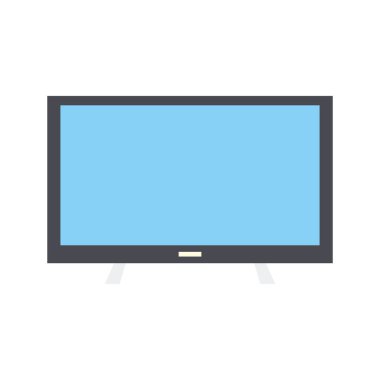 Modern flat screen television illustrated in a sleek flat design perfect for living spaces Vector illustration