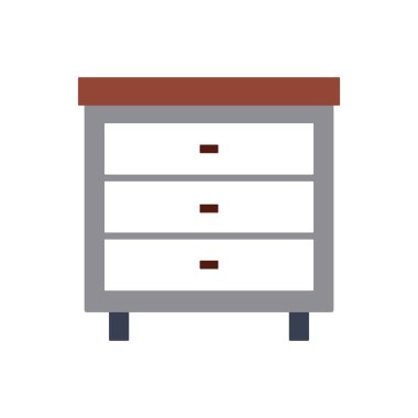 Minimalist düz dizaynlı üç çekmeceli basit giysi. Ev dekorasyonu için mükemmel.