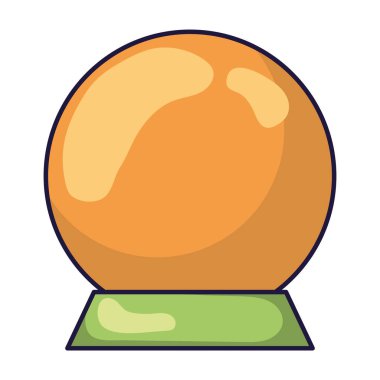 Mistik Cadılar Bayramı kristal küresi, falcılık konsepti Vektör illüstrasyonu