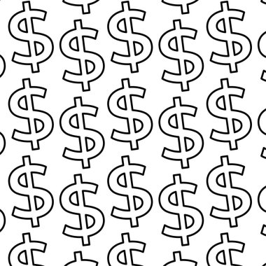 Dolar işareti tekrar ana hatları. Vektör illüstrasyonu