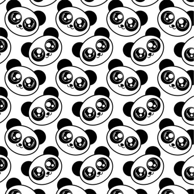 Panda ayı yüzü deseni. Vektör illüstrasyonu