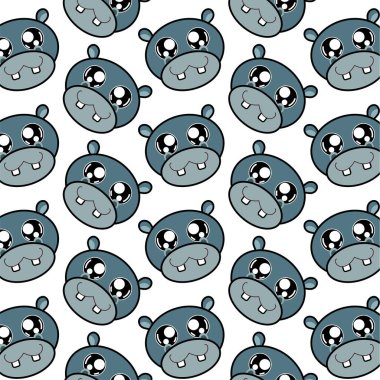 Hippo çizgi film kafaları hazır. Vektör illüstrasyonu