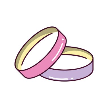 İki alyans ikonu. Vektör illüstrasyonu