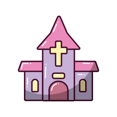 Düğün kilisesi binası. Vektör illüstrasyonu