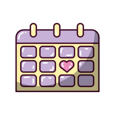 Düğün takvimi. Vektör illüstrasyonu