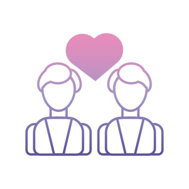 Aşık erkek çift. Vektör illüstrasyonu