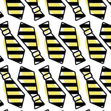 Sarı çizgili kravat deseni. Vektör illüstrasyonu