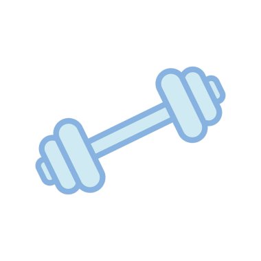 Mavi spor salonu halteri ikonu. Vektör illüstrasyonu