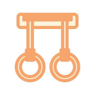 Jimnastik yüzükleri spor aleti. Vektör illüstrasyonu