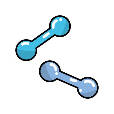 Mavi dambıl ikonu. Vektör illüstrasyonu