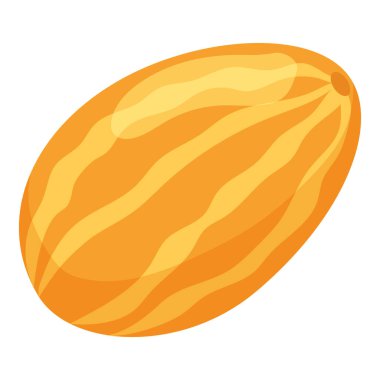 Çizgili sarı kavun ikonu. Vektör illüstrasyonu