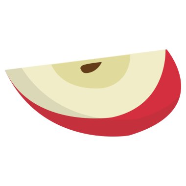 Tohumlu kırmızı elma dilimi. Vektör illüstrasyonu