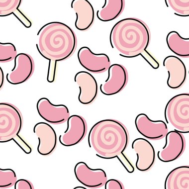 Lolipop ve jelibon. Vektör illüstrasyonu