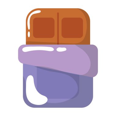 Paketlenmiş çikolata ikonu. Vektör illüstrasyonu