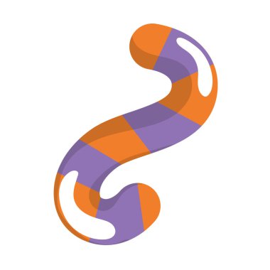 Kıvrımlı çizgili şeker çubuğu. Vektör illüstrasyonu