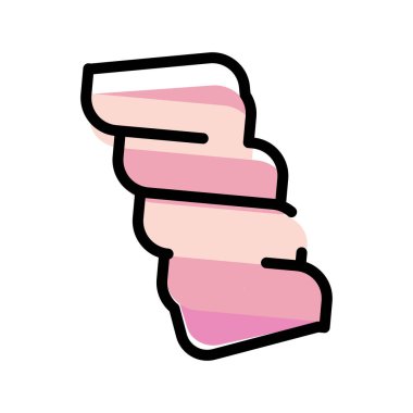 Bükülmüş lokum şekeri. Vektör illüstrasyonu