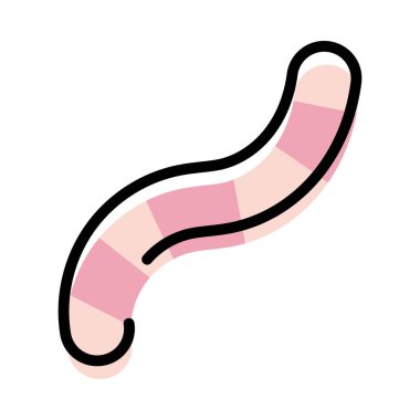 Kıvrımlı çizgili şeker çubuğu. Vektör illüstrasyonu