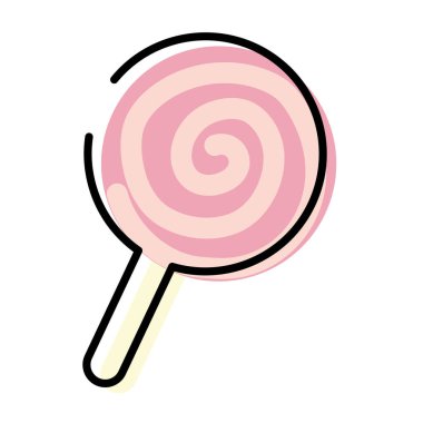 Spiral girdap lolipop ikonu. Vektör illüstrasyonu