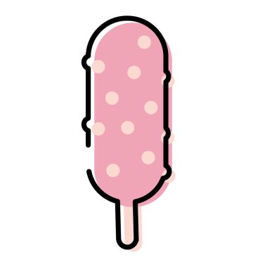 Fındıklı çikolatalı dondurma. Vektör illüstrasyonu