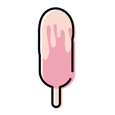 Damlalı renkli buzlu dondurma. Vektör illüstrasyonu