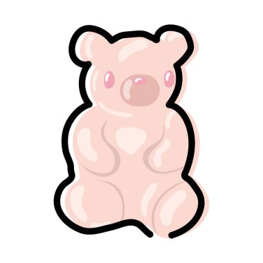 Renkli ayı şekeri. Vektör illüstrasyonu