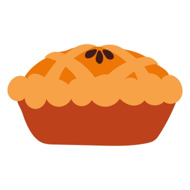 Tam pişmiş turta manzarası. Vektör illüstrasyonu