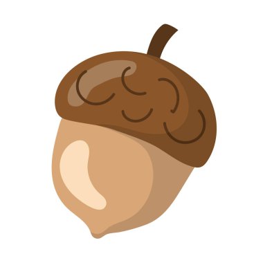 Tek kahverengi meşe palamudu ikonu. Vektör illüstrasyonu