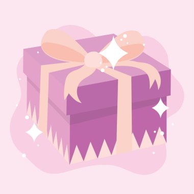 Renkli hediye kutusu tasarımı. Vektör illüstrasyonu