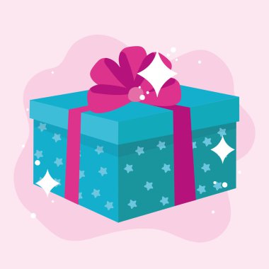 Renkli hediye kutusu tasarımı. Vektör illüstrasyonu