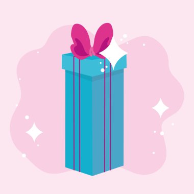 Renkli hediye kutusu tasarımı. Vektör illüstrasyonu