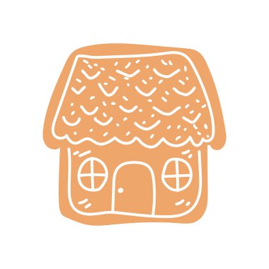 Basit zencefilli kurabiye ev sanatı. Vektör illüstrasyonu