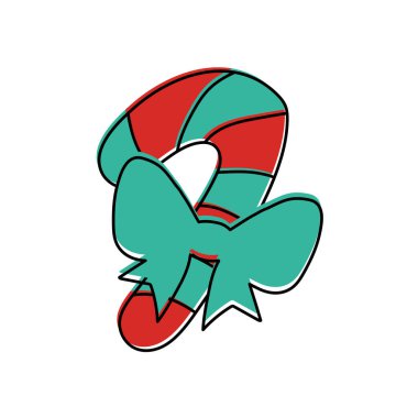 Yeşil kurdeleli şeker kamışı. Vektör illüstrasyonu