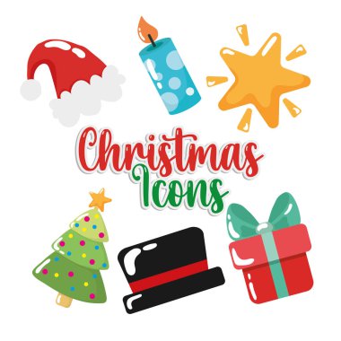 Tatil simgesi koleksiyonu seti. Vektör illüstrasyonu