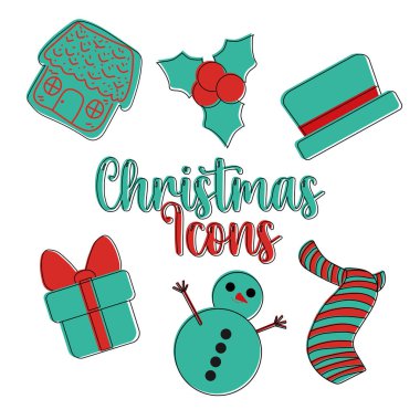 Özetlenmiş festival ikonları seti. Vektör illüstrasyonu