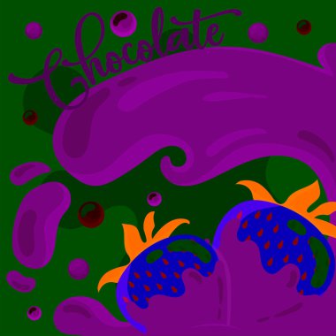 çikolata çilek. vektör çizim