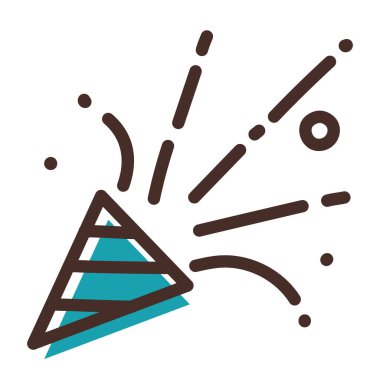 Parti patlayıcısı konfeti patlaması. Vektör illüstrasyonu