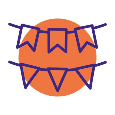 Renkli parti bayrağı. Vektör illüstrasyonu