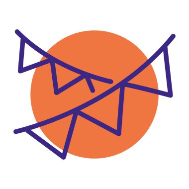 Bayram bayrakları asılıyor. Vektör illüstrasyonu