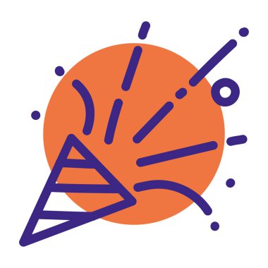 Parti patlayıcısı konfeti patlaması. Vektör illüstrasyonu